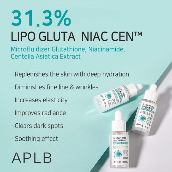 APLB Glutathione Niacinamide Ampoule Serum | LIPO GLUTA NIAC CEN 31.3% 1.35 FL - Picture 3 of 9